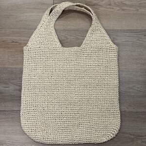 Aerie NEW Straw Woven Tote Bag Large 16”x 16” Boho Beach Summer Vacation